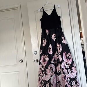 Formal black and pink dress full length